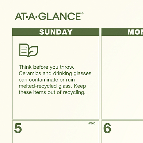 AT-A-GLANCE Recycled Monthly Desk Pad, 22 x 17, Sand/Green Sheets, Black Binding, Black Corners, 12-Month (Jan to Dec): 2026 (SK32G00)