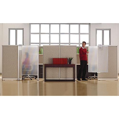 Quartet Workstation Privacy Screen, 36w x 48d, Translucent Clear/Silver (WPS1000)