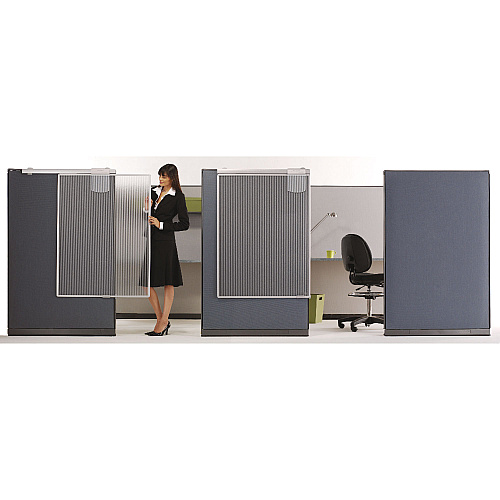 Quartet Workstation Privacy Screen, 36w x 48d, Translucent Clear/Silver (WPS1000)