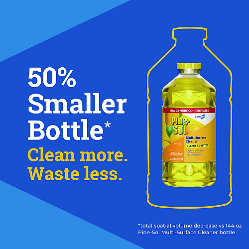 Pine-Sol CloroxPro Multi-Surface Cleaner Concentrated, Lemon Fresh Scent, 80 oz Bottle, 3/Carton (60607CT)