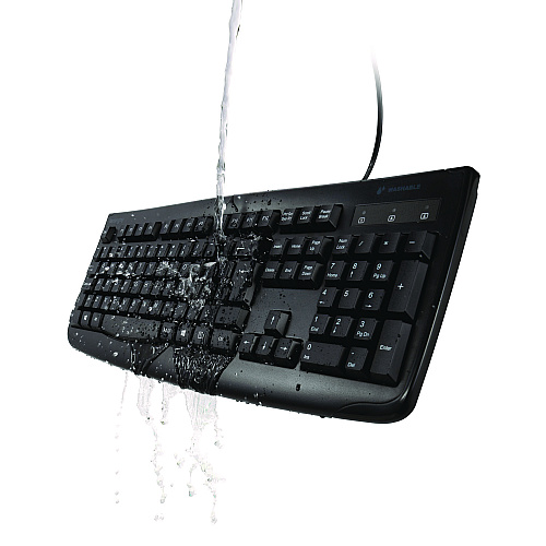 Kensington Pro Fit USB Washable Keyboard, 104 Keys, Black (64407)
