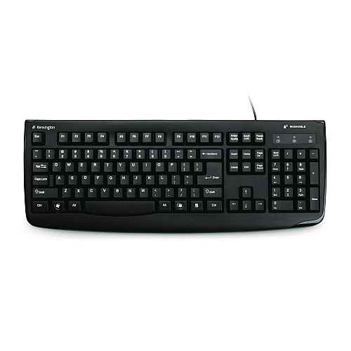 Kensington Pro Fit USB Washable Keyboard, 104 Keys, Black (64407)