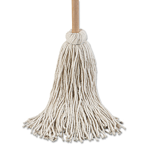 Boardwalk&reg; Cotton Fiber Deck Mop; 54" Wooden Handle, 6 Mops (BWK132C)