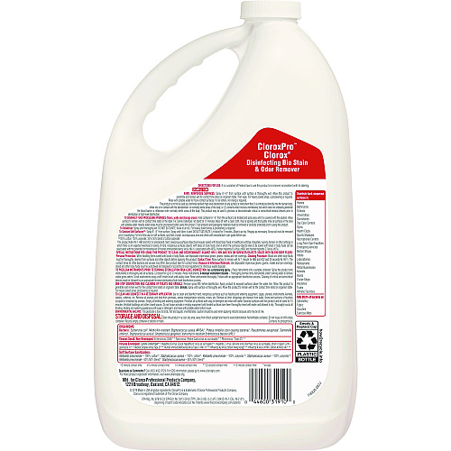 Clorox Disinfecting Bio Stain and Odor Remover, Fragranced, 128 oz Refill Bottle, 4/Carton (31910)