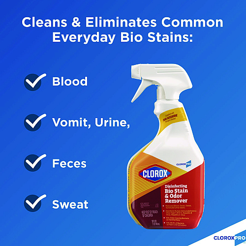 Clorox Disinfecting Bio Stain and Odor Remover, Fragranced, 128 oz Refill Bottle (31910EA)
