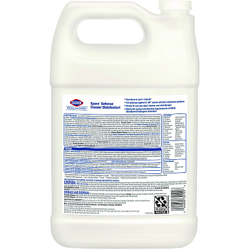 Clorox Healthcare Spore Defense Cleaner Disinfectant, Closed System, 1 gal Bottle, 4/Carton (32122)