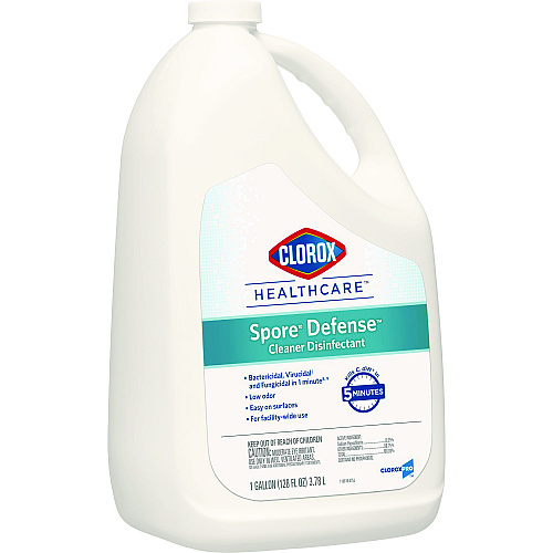 Clorox Healthcare Spore Defense Cleaner Disinfectant, Open System, 1 gal Bottle, 4/Carton (32409)