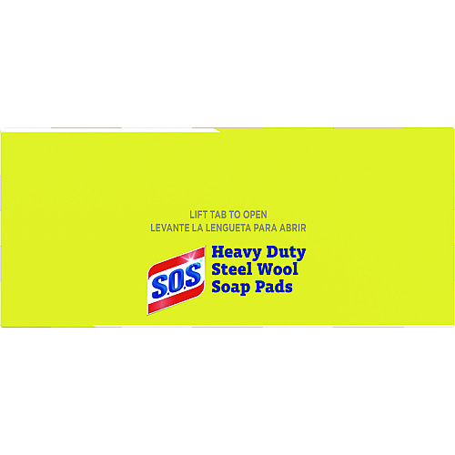 S.O.S. Steel Wool Soap Pads, 2.4 x 3, Steel, 15 Pads/Box, 12 Boxes/Carton (88320CT)
