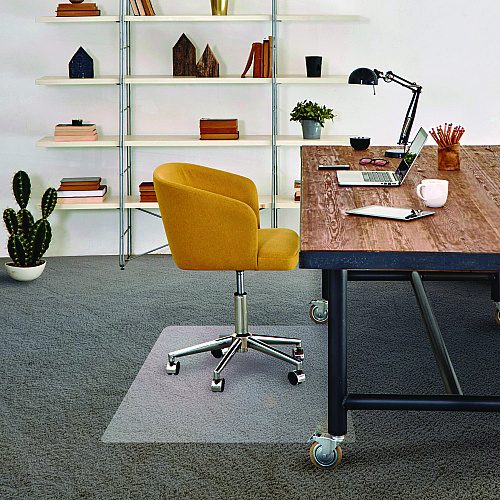Floortex Cleartex Advantagemat Phthalate Free PVC Chair Mat for Low Pile Carpets, 45" w x 53" l, Clear (PF1113425EV)