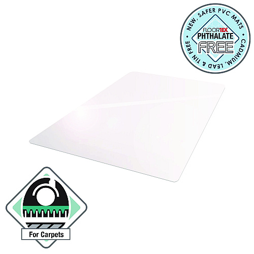 Floortex Cleartex Advantagemat Phthalate Free PVC Chair Mat for Low Pile Carpets, 45" w x 53" l, Clear (PF1113425EV)