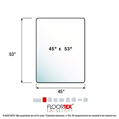 Floortex Cleartex Advantagemat Phthalate Free PVC Chair Mat for Low Pile Carpets, 45" w x 53" l, Clear (PF1113425EV)