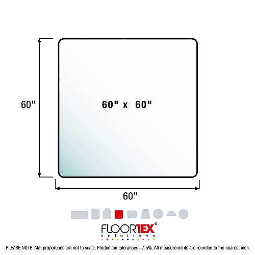 Floortex Cleartex Ultimat XXL Polycarbonate Chair Mat for Hard Floors, 60" w x 60" l, Clear (1215015019ER)