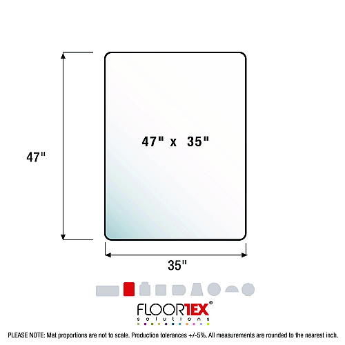 Floortex Cleartex Unomat Anti-Slip Polycarbonate Chair Mat for Flat Pile Carpeted and Hard Floors, Rectangular, 35" x 47", Clear (NRCMFLPD0003)