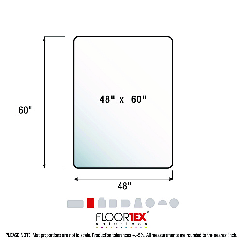 Floortex Cleartex Unomat Anti-Slip Chair Mat for Hard Floors/Flat Pile Carpets, 60" w  x 48" l, Clear (EC1215020ERA)