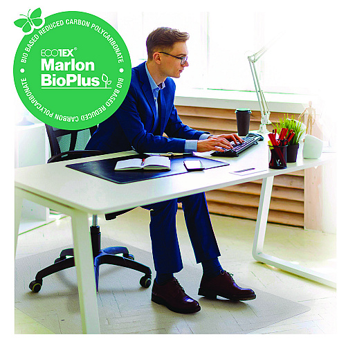 Floortex Ecotex Marlon BioPlus Rectangular Polycarbonate Chair Mat for Hard Floors, Rectangular, 45" w x 53" l, Clear (NRCMFLBS0003)