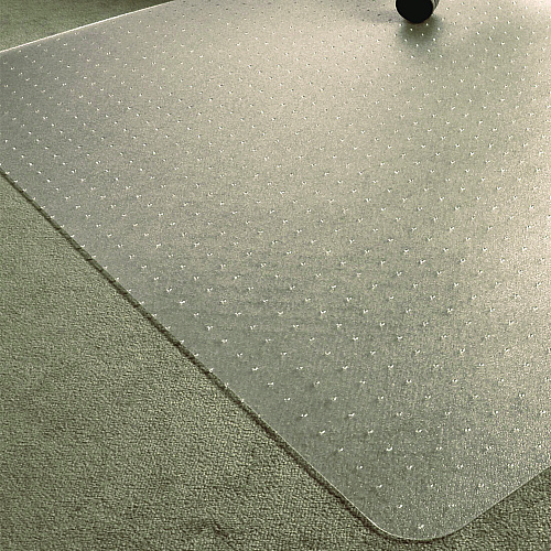 Floortex Ecotex Marlon BioPlus Rectangular Polycarbonate Chair Mat for Low/Medium Pile Carpets, Rectangular, 45" w  x 53" l, Clear (NRCMFLBG0003)
