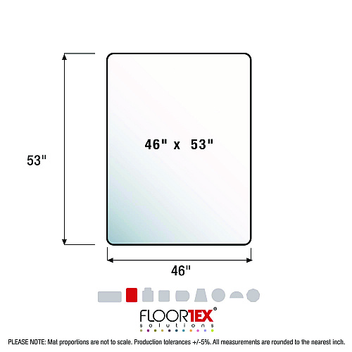 Floortex Cleartex MegaMat Heavy-Duty Polycarbonate Mat for Hard Floor/All Carpet, 46 x 53, Clear (ECM121345ER)