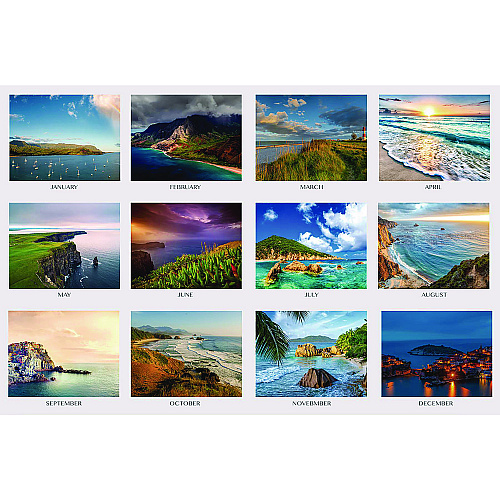 House of Doolittle Recycled Earthscapes Desk Pad Calendar, Seascapes Photography, 18.5 x 13, Black Binding/Corners,12-Month (Jan to Dec): 2026 (1386)