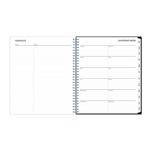 Blue Sky Analeis Monthly Planner, Floral Artwork, 10 x 8, White/Black/Coral Cover, 12-Month (Jan to Dec): 2026 (100004)