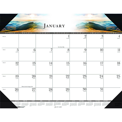 House of Doolittle Recycled Full-Color Monthly Desk Pad Calendar, Nature Photography, 22 x 17, Black Binding/Corners,12-Month (Jan to Dec): 2026 (140HD)