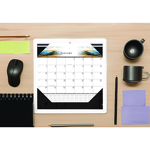 House of Doolittle Recycled Full-Color Monthly Desk Pad Calendar, Nature Photography, 22 x 17, Black Binding/Corners,12-Month (Jan to Dec): 2026 (140HD)