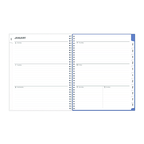 Blue Sky Lindley Weekly/Monthly Planner, Floral Artwork, 11 x 8.5, White/Blue/Green Cover, 12-Month (Jan to Dec): 2026 (100654)