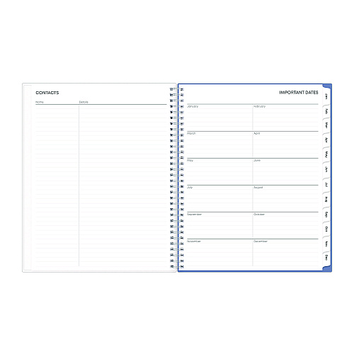 Blue Sky Lindley Weekly/Monthly Planner, Floral Artwork, 11 x 8.5, White/Blue/Green Cover, 12-Month (Jan to Dec): 2026 (100654)