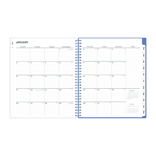 Blue Sky Lindley Monthly Planner, Floral Artwork, 10 x 8, White/Blue/Green Cover, 12-Month (Jan to Dec): 2026 (101582)
