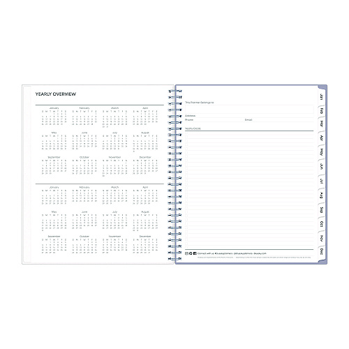 Blue Sky Rue Du Flore Monthly Planner, Floral Artwork, 10 x 8, Jade/Lavender Cover, 12-Month (Jan to Dec): 2026 (101605)