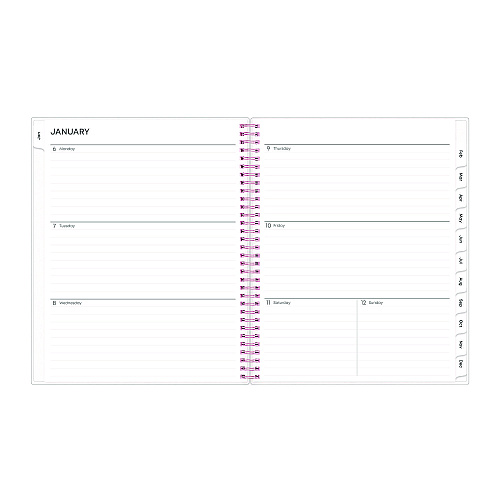 Blue Sky Joselyn Weekly/Monthly Planner, Floral Artwork, 11 x 8.5, Pink/Peach/Black Cover, 12-Month (Jan to Dec): 2026 (110394)