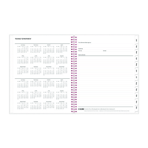 Blue Sky Joselyn Weekly/Monthly Planner, Floral Artwork, 11 x 8.5, Pink/Peach/Black Cover, 12-Month (Jan to Dec): 2026 (110394)