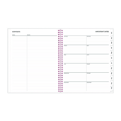 Blue Sky Joselyn Weekly/Monthly Planner, Floral Artwork, 11 x 8.5, Pink/Peach/Black Cover, 12-Month (Jan to Dec): 2026 (110394)