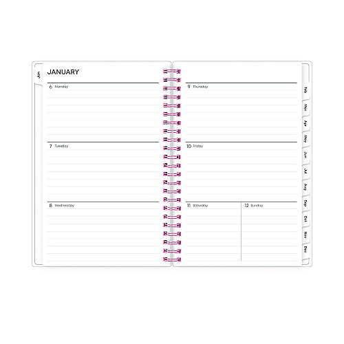 Blue Sky Joselyn Weekly/Monthly Planner, Floral Artwork, 8 x 5, Pink/Peach/Black Cover, 12-Month (Jan to Dec): 2026 (110396)