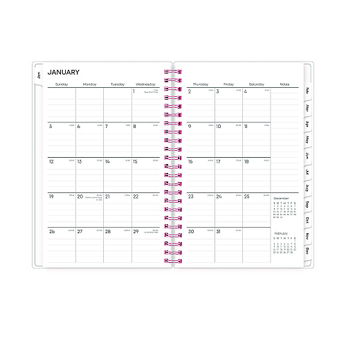 Blue Sky Joselyn Weekly/Monthly Planner, Floral Artwork, 8 x 5, Pink/Peach/Black Cover, 12-Month (Jan to Dec): 2026 (110396)