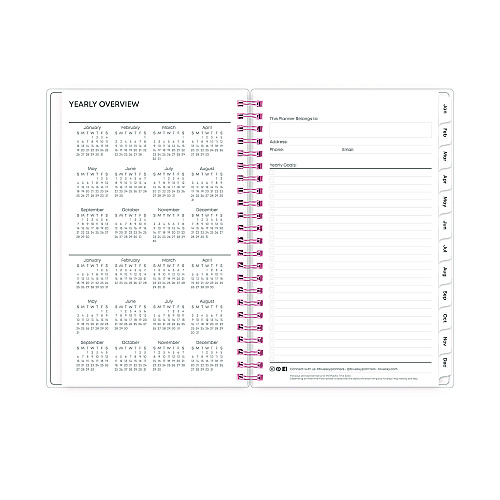 Blue Sky Joselyn Weekly/Monthly Planner, Floral Artwork, 8 x 5, Pink/Peach/Black Cover, 12-Month (Jan to Dec): 2026 (110396)
