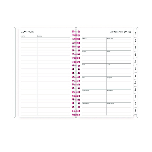 Blue Sky Joselyn Weekly/Monthly Planner, Floral Artwork, 8 x 5, Pink/Peach/Black Cover, 12-Month (Jan to Dec): 2026 (110396)