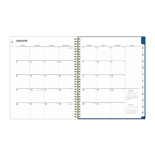 Blue Sky Bakah Blue Weekly/Monthly Planner, Floral Artwork, 11 x 8.5, Blue/White Cover, 12-Month (Jan to Dec): 2026 (137261)