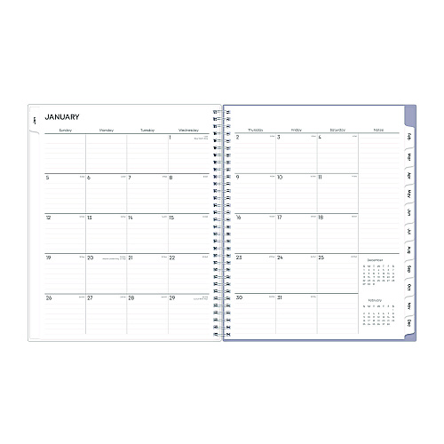 Blue Sky Laila Create-Your-Own Cover Weekly/Monthly Planner, Wildflower Artwork, 11 x 8.5, Purple/Blue/Pink, 12-Month (Jan-Dec): 2026 (137273)