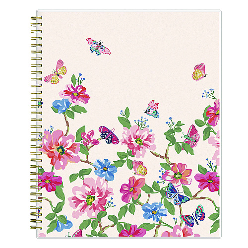 Blue Sky Fly By Frosted Weekly/Monthly Planner, Butterflies Artwork, 11 x 8.5, Blush/Pink Cover, 12-Month (Jan to Dec): 2026 (140195)