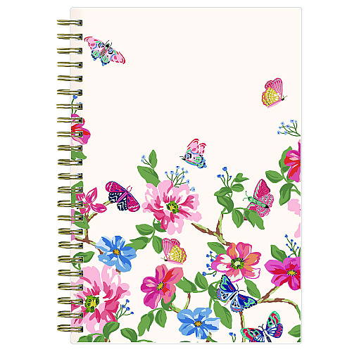 Blue Sky Fly By Frosted Weekly/Monthly Planner, Butterflies Artwork, 8 x 5, Blush/Pink Cover, 12-Month (Jan to Dec): 2026 (140196)