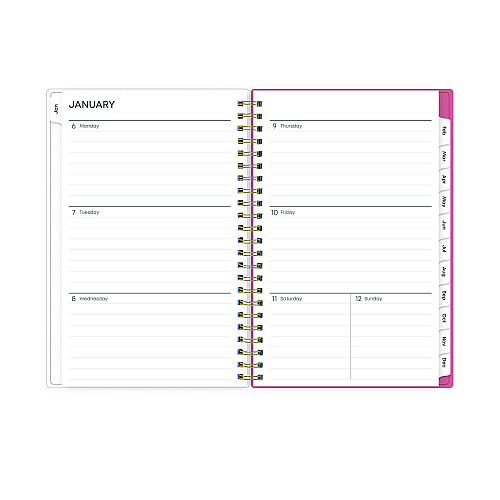 Blue Sky Fly By Frosted Weekly/Monthly Planner, Butterflies Artwork, 8 x 5, Blush/Pink Cover, 12-Month (Jan to Dec): 2026 (140196)