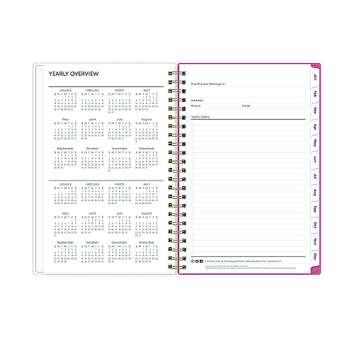 Blue Sky Fly By Frosted Weekly/Monthly Planner, Butterflies Artwork, 8 x 5, Blush/Pink Cover, 12-Month (Jan to Dec): 2026 (140196)