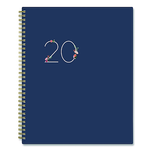 Blue Sky Ashlyn Weekly/Monthly Planner, Floral Artwork, 11 x 8.5, Navy/Multicolor Cover, 12-Month (Jan to Dec): 2026 (143957)
