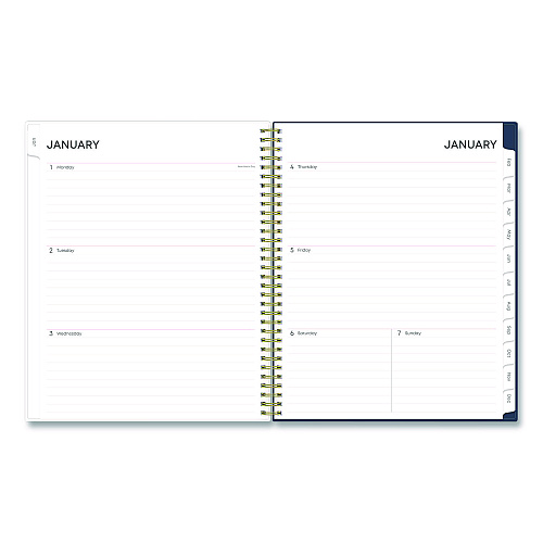Blue Sky Ashlyn Weekly/Monthly Planner, Floral Artwork, 11 x 8.5, Navy/Multicolor Cover, 12-Month (Jan to Dec): 2026 (143957)
