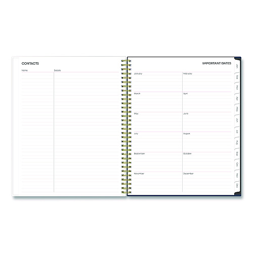 Blue Sky Ashlyn Weekly/Monthly Planner, Floral Artwork, 11 x 8.5, Navy/Multicolor Cover, 12-Month (Jan to Dec): 2026 (143957)