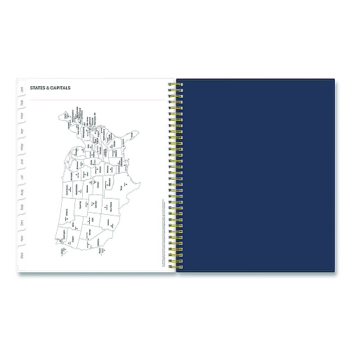 Blue Sky Ashlyn Weekly/Monthly Planner, Floral Artwork, 11 x 8.5, Navy/Multicolor Cover, 12-Month (Jan to Dec): 2026 (143957)