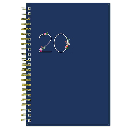 Blue Sky Ashlyn Weekly/Monthly Planner, Floral Artwork, 8 x 5, Navy/Multicolor Cover, 12-Month (Jan to Dec): 2026 (143958)