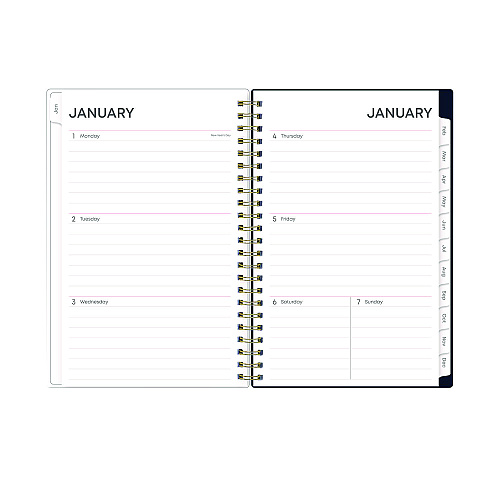 Blue Sky Ashlyn Weekly/Monthly Planner, Floral Artwork, 8 x 5, Navy/Multicolor Cover, 12-Month (Jan to Dec): 2026 (143958)