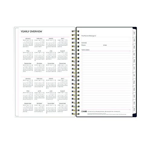 Blue Sky Ashlyn Weekly/Monthly Planner, Floral Artwork, 8 x 5, Navy/Multicolor Cover, 12-Month (Jan to Dec): 2026 (143958)