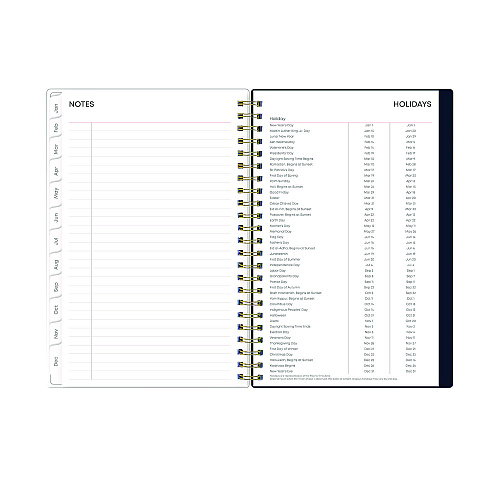 Blue Sky Ashlyn Weekly/Monthly Planner, Floral Artwork, 8 x 5, Navy/Multicolor Cover, 12-Month (Jan to Dec): 2026 (143958)